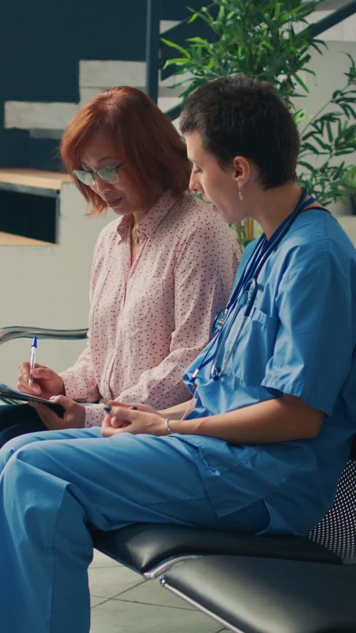 Bluebird hospice nurse adjusting a comfort care plan with a patient