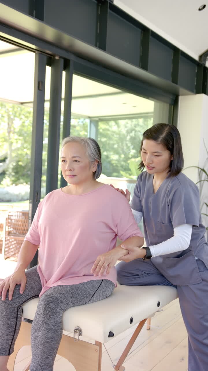 Bluebird hospice nurse with a patient in an assisted living suite